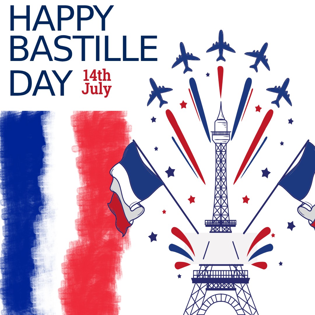 Let’s raise a toast to liberty, equality, and fraternity! Happy Bastille Day to you and your loved ones. - Bastille Day Messages wishes, messages, and status